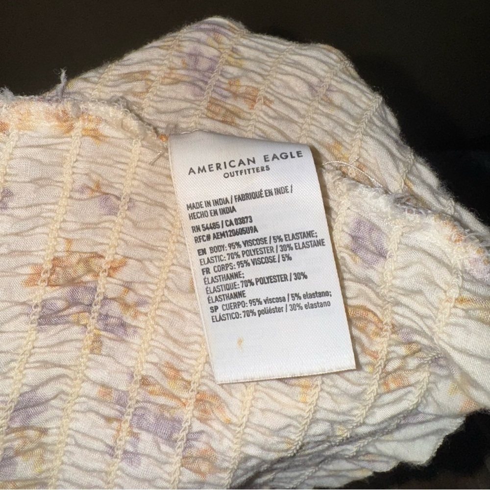 American eagle Floral Button-Down Spaghetti Strap Top cinched - Picture 6 of 6
